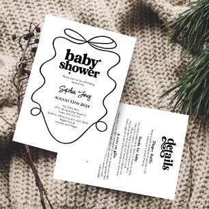 Minimalist Black and White Baby Shower Invitation