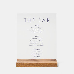 Minimalist Black and White Bar Menu Sign