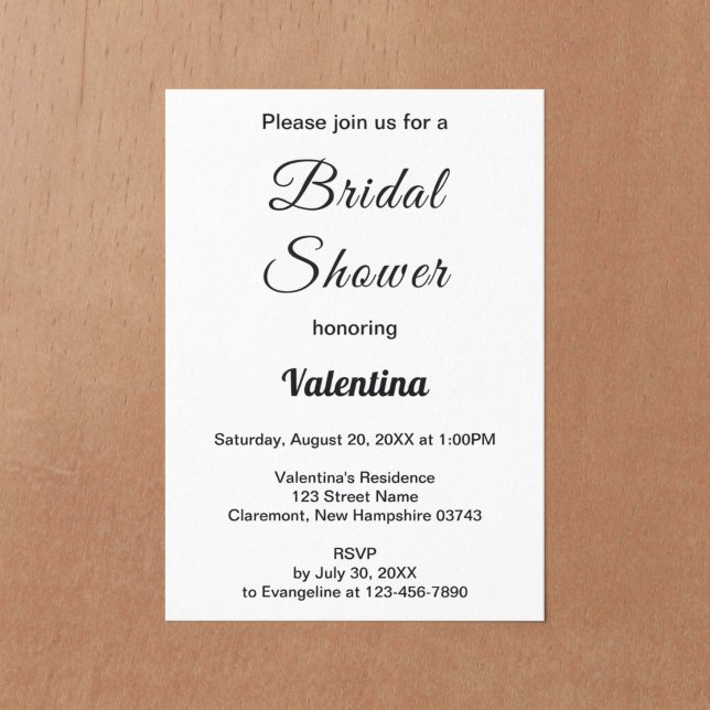 Minimalist Black and White Bridal Shower Invitation (Minimalist black and white bridal shower invitation)