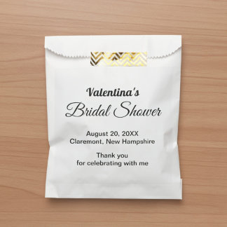Minimalist Black and White Bridal Shower Paper Favour Bag
