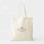 Minimalist Black and White Bridesmaid Tote Bag<br><div class="desc">This minimalist black and white bridesmaid tote bag is the perfect wedding gift to present your bridesmaids and maid of honour for a modern wedding. The simple and elegant design features classic and fancy script typography in black and white.</div>