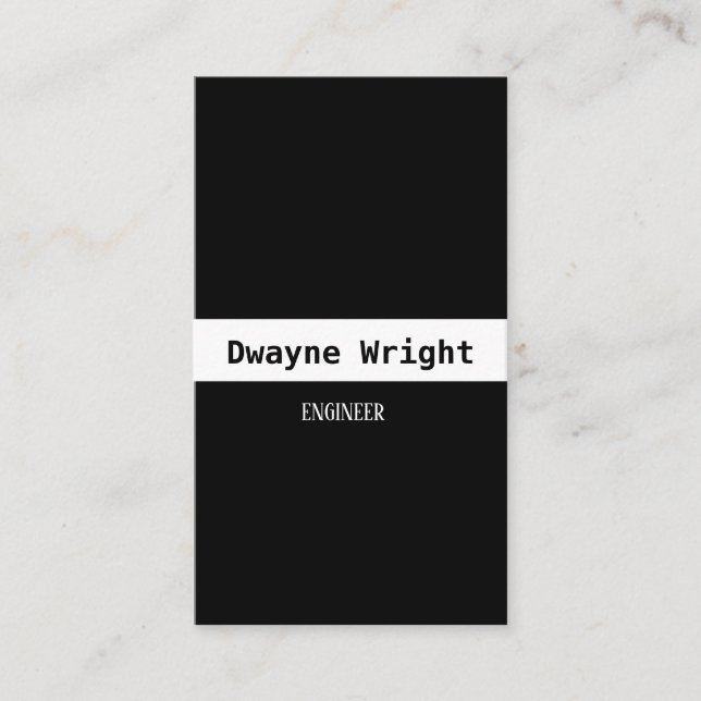 Minimalist black and white business card (Front)