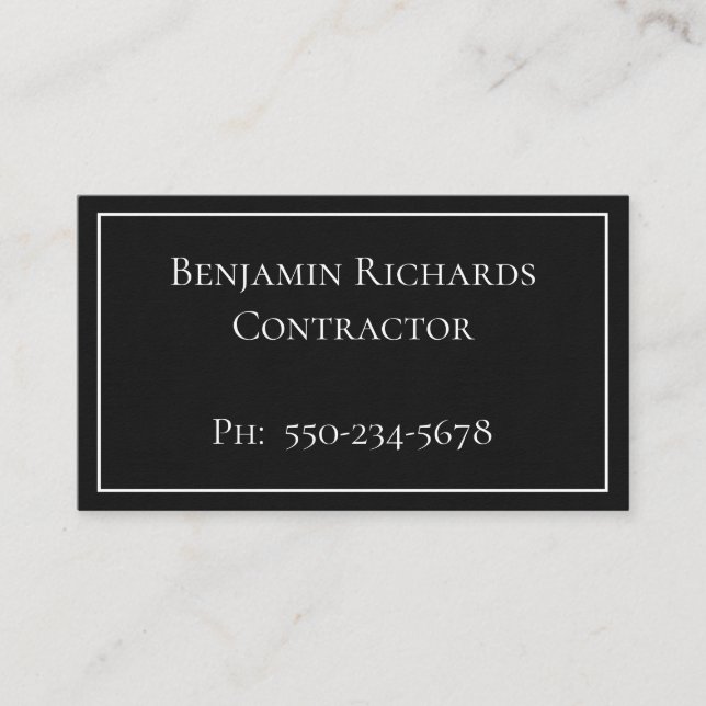 Minimalist Black and White Business Card (Front)