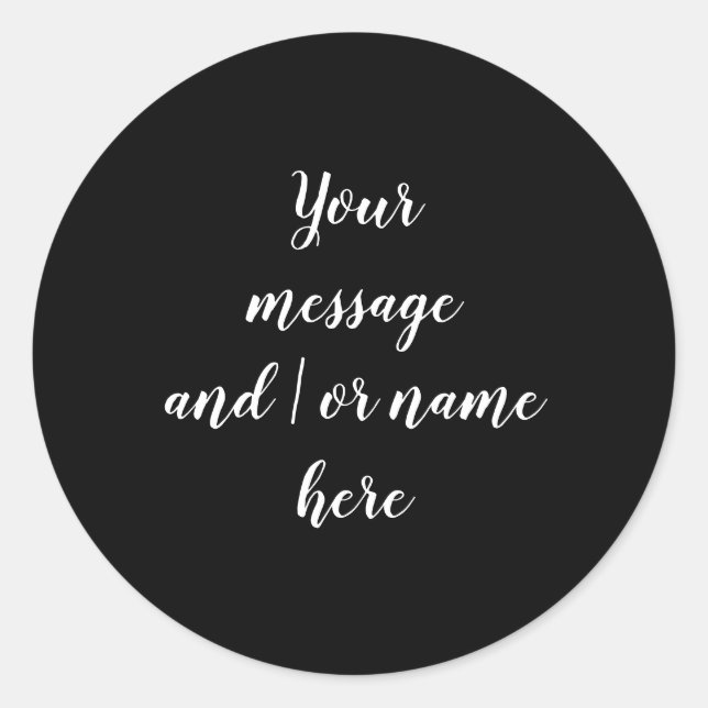 Minimalist Black and White Business Classic Round Sticker (Front)