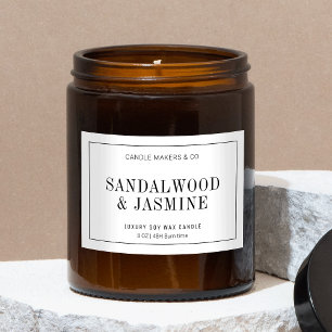 Minimalist Black and White Candles Packaging Label
