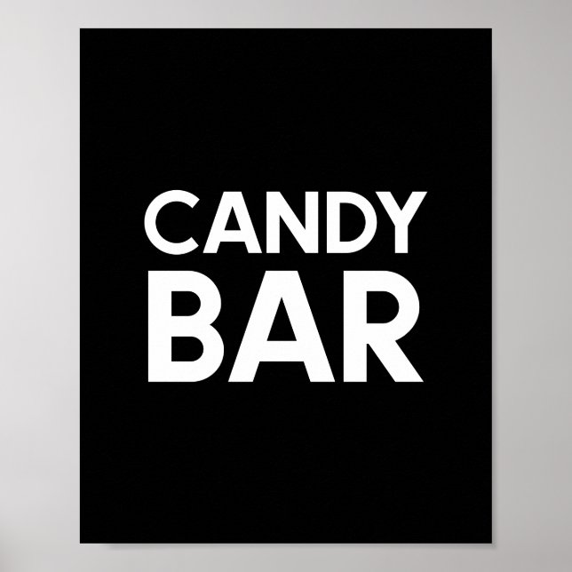 Minimalist Black and white Candy bar wedding sign (Front)