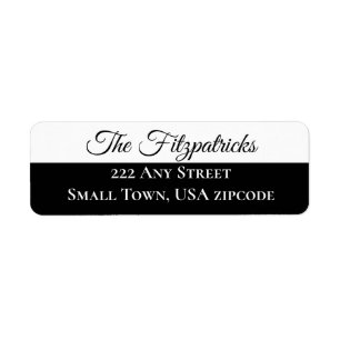Minimalist Black and White Classy Custom Address Return Address Label