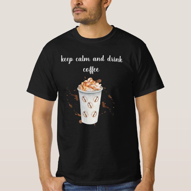 Minimalist Black and White Coffee Mug T-Shirt (Front)