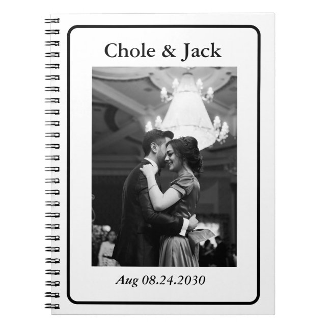 Minimalist Black and white Couple Photo  Notebook (Front)