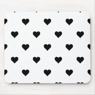 Minimalist Black and White Couple's Cute Valentine Mouse Pad
