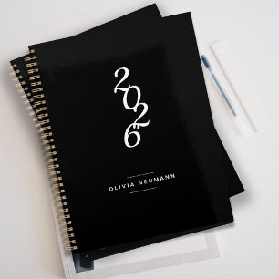 Minimalist Black and White Custom Name Planner