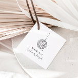 Minimalist Black and White Disco Ball Favour Tags<br><div class="desc">These trendy yet elegant,  black and white wedding or bridal shower favour tags feature a modern and minimalist style,  with handwritten script and classic text. A retro hand-drawn disco ball is featured in a subtle illustration.</div>