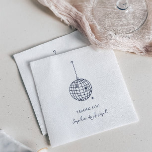 Minimalist Black and White Disco Ball Napkin