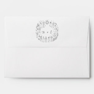 Minimalist Black and White Disco Line Art   Envelope