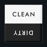 Minimalist Black and White Dishwasher Clean Dirty  Magnet<br><div class="desc">Modern minimalist black and white dishwasher clean or dirty magnet for indicating dishes in home kitchen.</div>