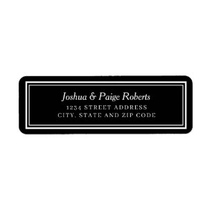 Minimalist Black and White Elegant Custom Return Address Label