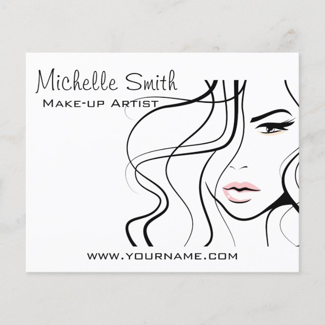 Minimalist Black and White Elegant Feminine Makeup Flyer (Front)