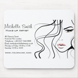 Minimalist Black and White Elegant Feminine Makeup Mouse Pad