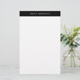 Minimalist Black and White Elegant Monogram Stationery
