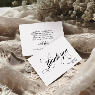 Minimalist Black and White Elegant Thank You Card