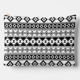 Minimalist Black and White Ethnic Print Accessory Pouch