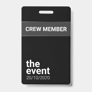 Minimalist Black and White Event ID Badge