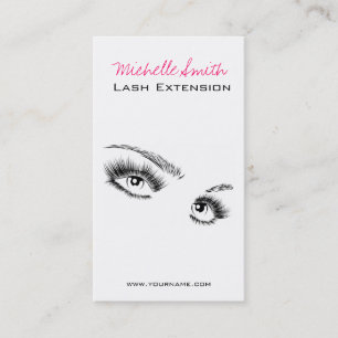 Minimalist Black and White Eyelashes Chic Makeup Business Card
