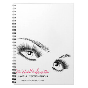 Minimalist Black and White Eyelashes Chic Makeup Notebook