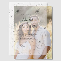 Minimalist Black And White Floral Wedding Overlay 