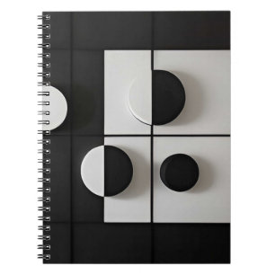 Minimalist Black and White Geometric Abstract Art Notebook