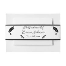Minimalist Black And White Graduation Personalised