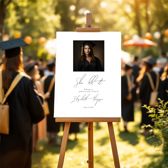 Minimalist Black and White Graduation Welcome Poster (Minimalist Black and White Graduation Welcome Poster)