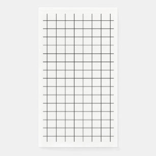 Minimalist Black And White Grid Napkin