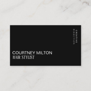 Minimalist Black and White Hair Stylist Business Card