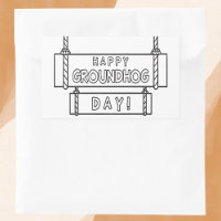 Minimalist Black and White Happy Groundhog Day