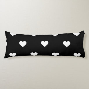 Minimalist Black and White Heart Pattern Body Cushion