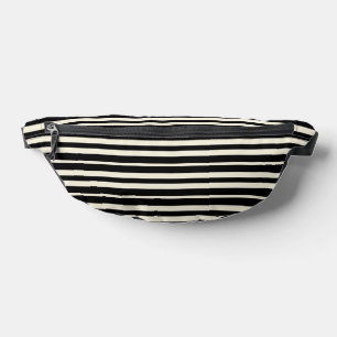 Minimalist Black and White Horizontal Striped Bum Bags