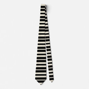 Minimalist Black and White Horizontal Striped Tie