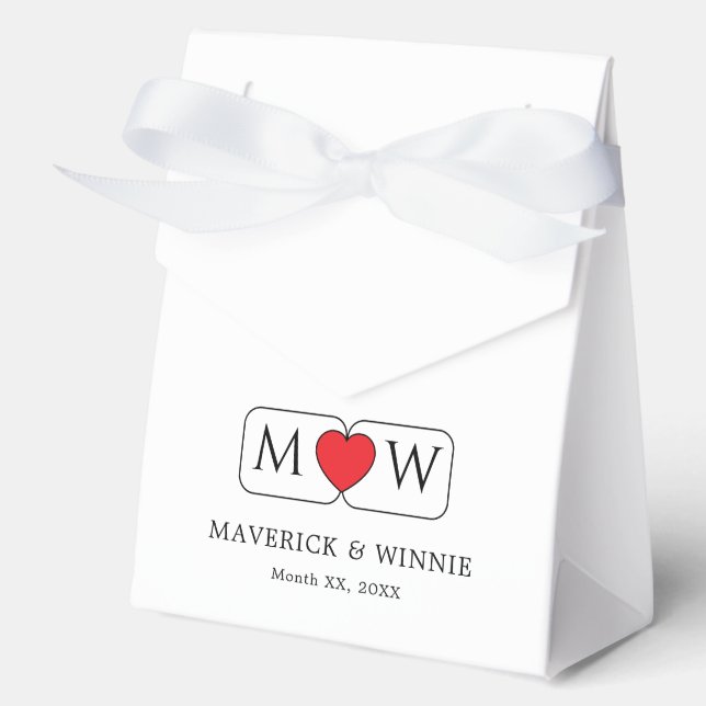 Minimalist Black and White Large Tent Favour Box (Front)