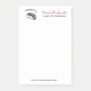 Minimalist Black and White Lash Extension Makeup Post-it Notes
