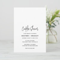 Minimalist Black and White Modern Couples Shower