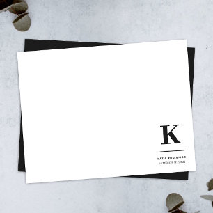 Minimalist Black and White Modern Monogram Card