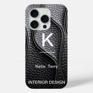 Minimalist Black and White Modern Monogram Case