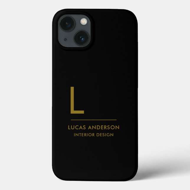 Minimalist Black and White Modern Monogram Case-Ma Case-Mate iPhone Case (Back)