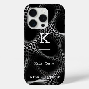 Minimalist Black and White Modern Monogram Case-Ma iPhone 15 Pro Case