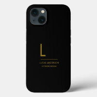 Minimalist Black and White Modern Monogram Case-Ma