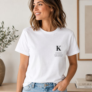 Minimalist Black and White Modern Monogram T-Shirt
