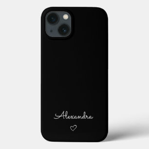 Minimalist Black and White Modern Name iPhone 13 Case