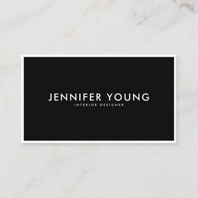 Minimalist black and white modern professional business card (Front)
