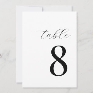 Minimalist Black and White Modern Table Number